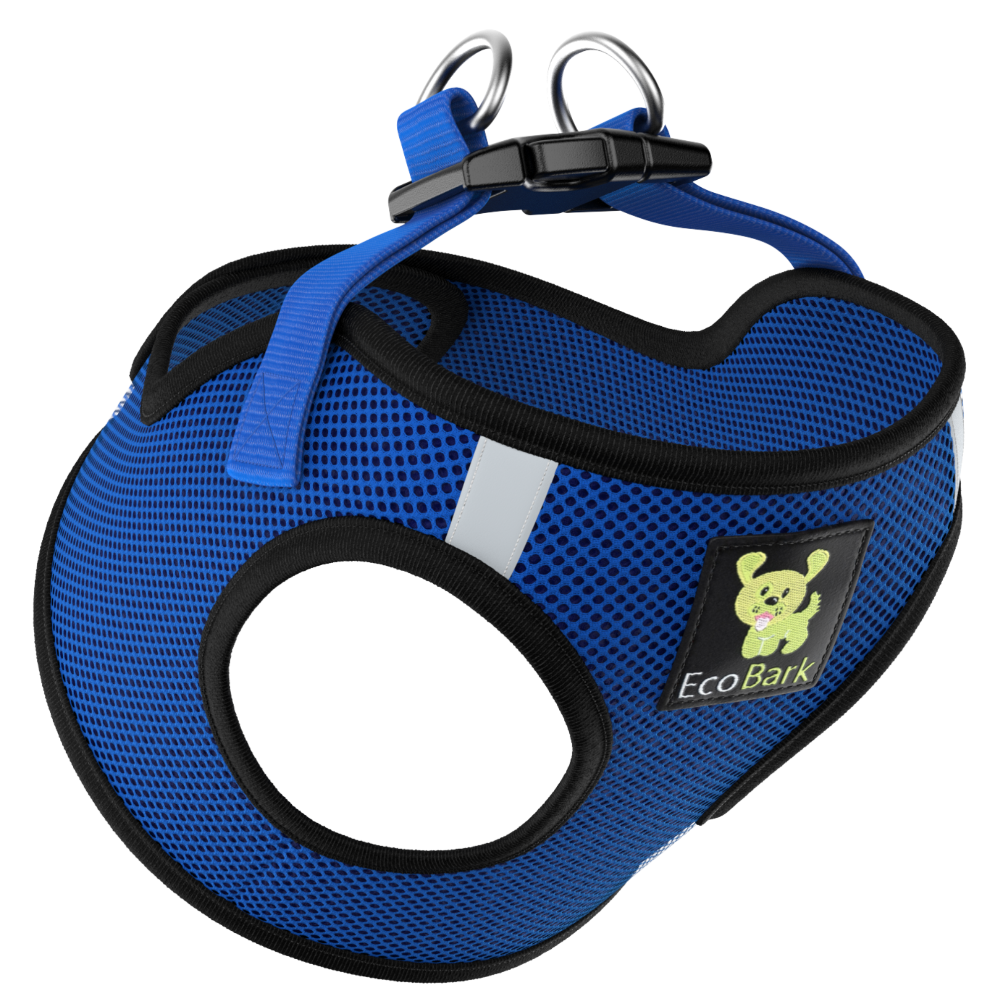 EcoBark Step In Dog Harness - Teacup & Small Breeds- Reflective Soft Mesh Harness for Teacup, Small Dogs and Puppies / Royal Blue