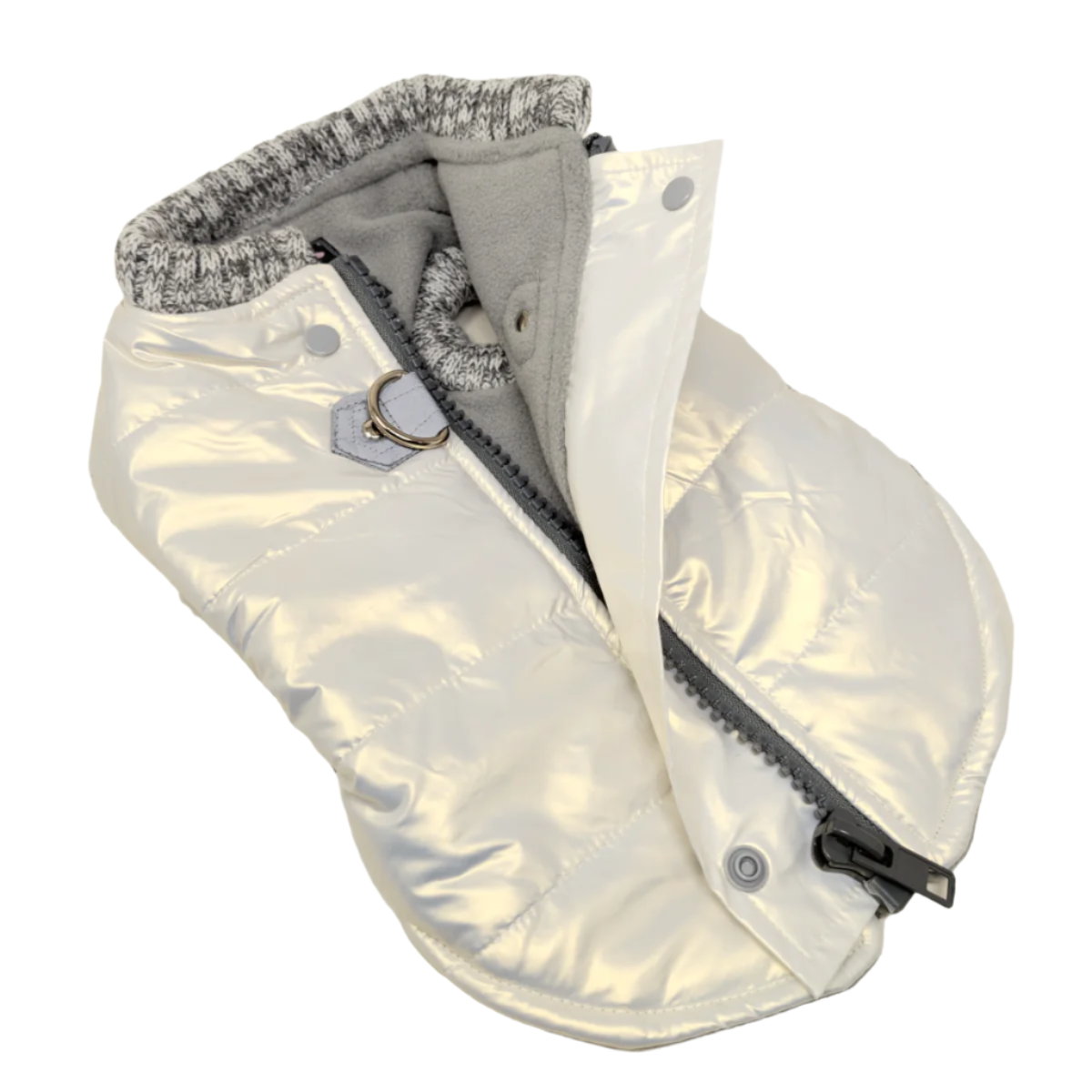 DOGO Metallic Pearl White Dog Runner Coat
