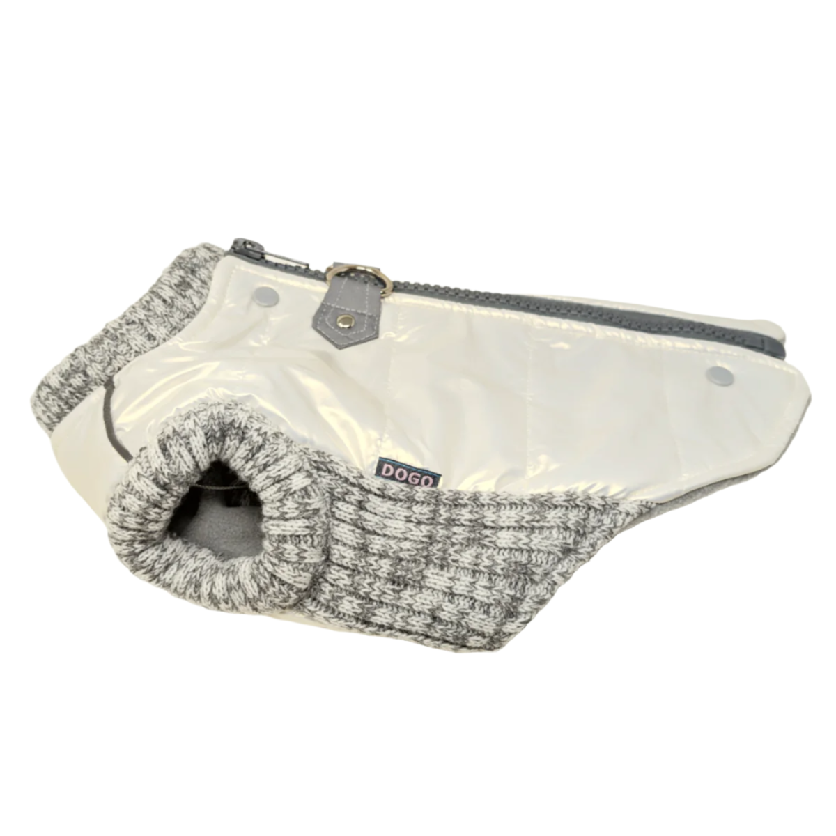 DOGO Metallic Pearl White Dog Runner Coat