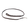 Trailbound Leather Dog Leash in Rustic Brown with Braided Design and Metal Hook