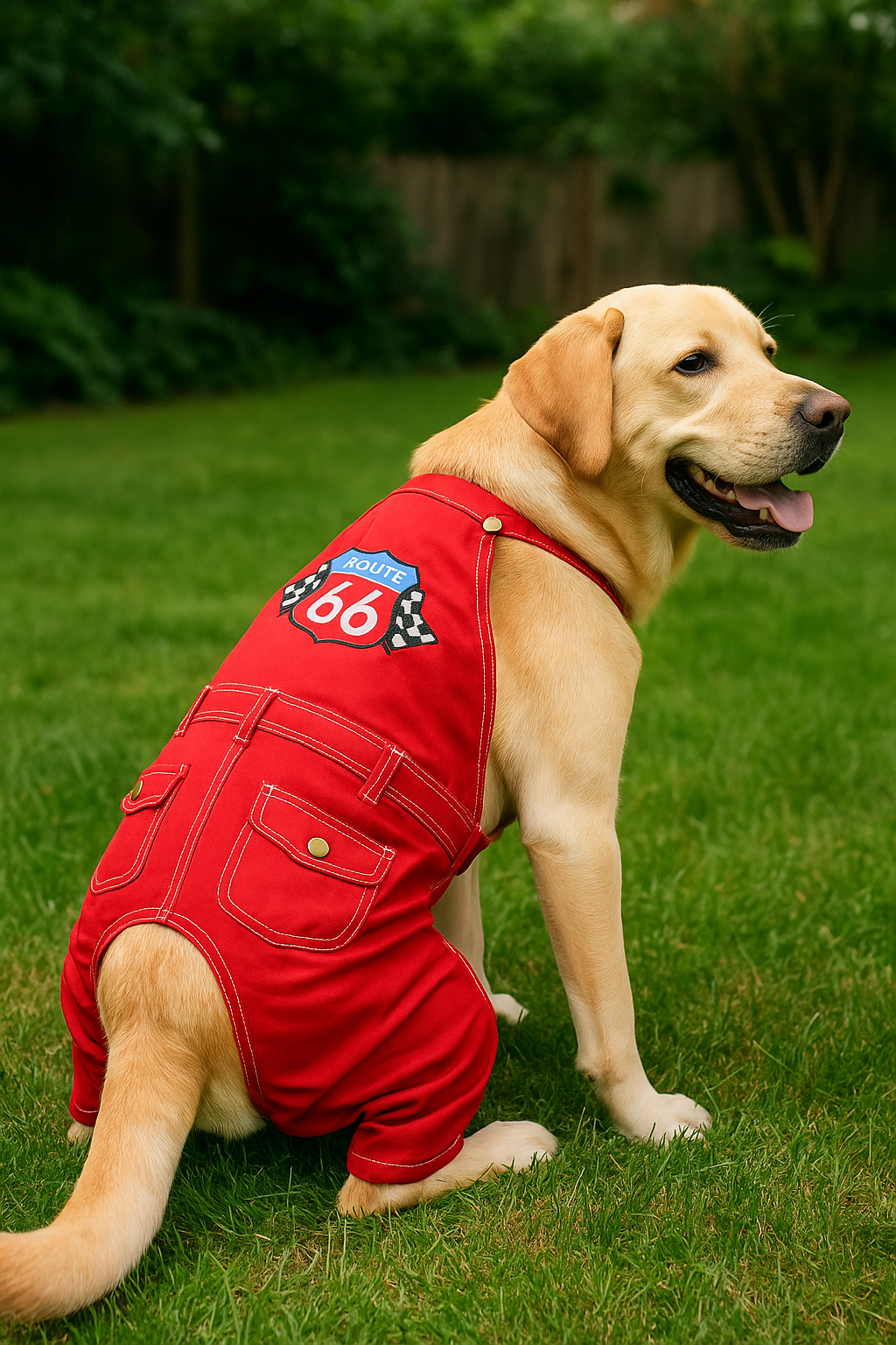Parisian Pet Route 66 Jumpsuit-Red
