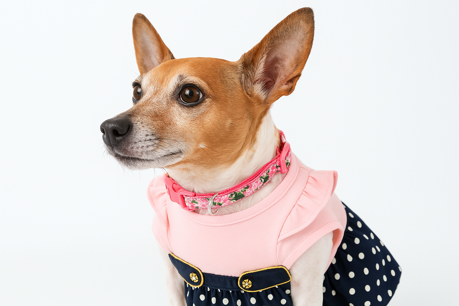 Parisian Pet Nautical Dress-Pink & Navy