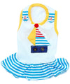 Parisian Pet Boat Dress-Yellow Blue Red White
