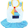 Parisian Pet Boat Dress for Dogs and Cats, Designer Dog Dress, Tropical Apparel, Yellow Blue Red White