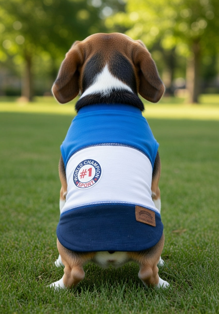 Parisian Pet World Champion Tank Dog T-Shirt-Blue