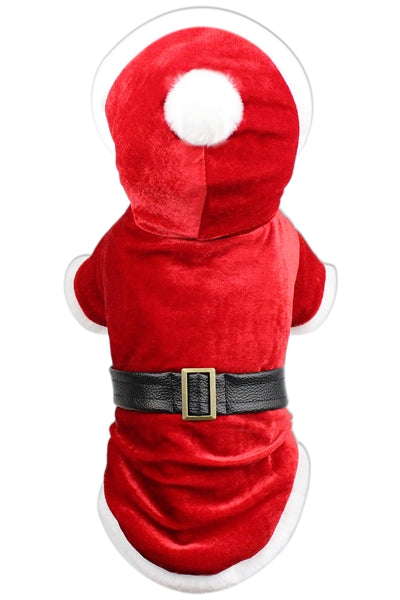 Parisian Pet Santa Claus Hoodie-Red