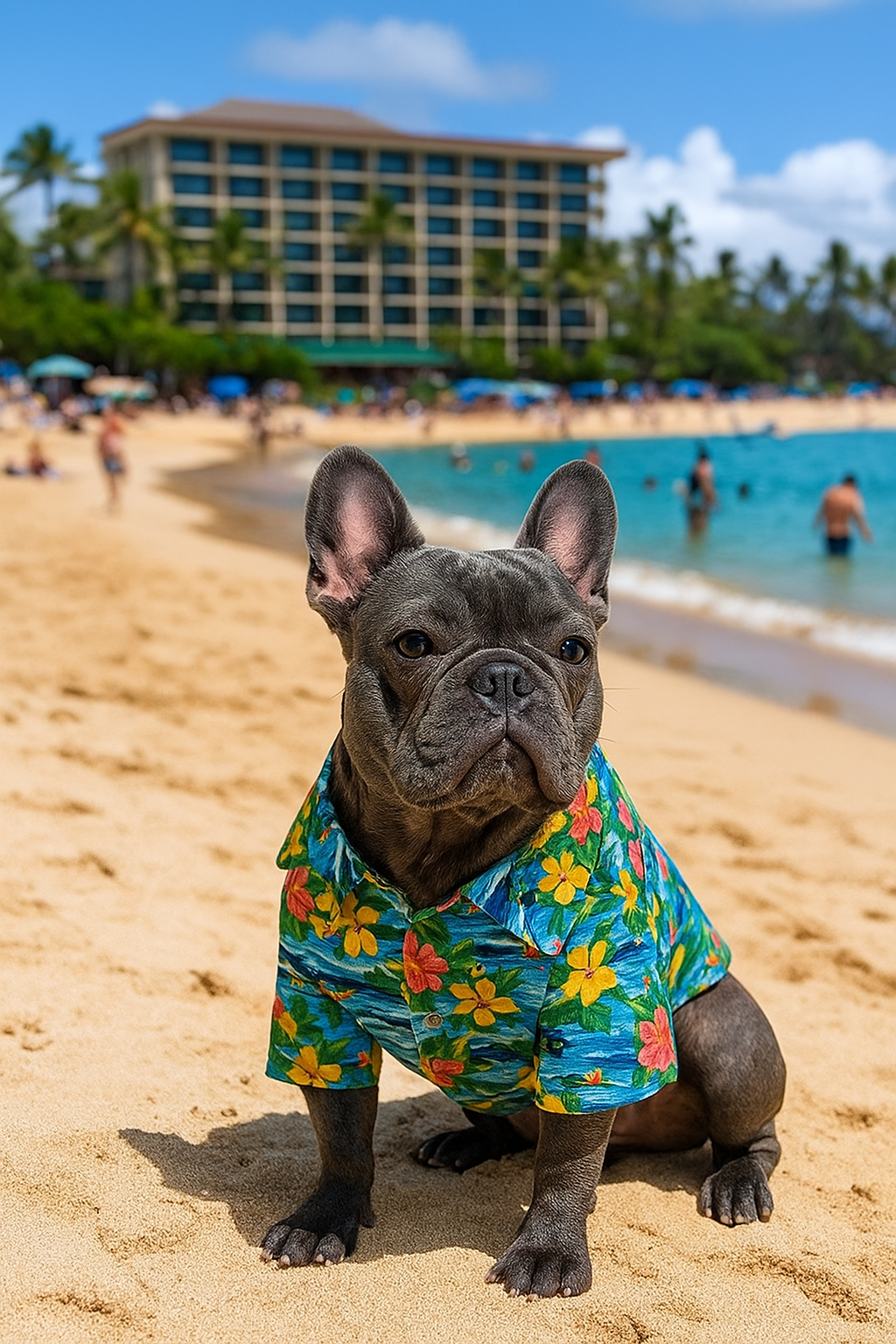 Parisian Pet Hawaiian Camp Dog Shirt-Blue