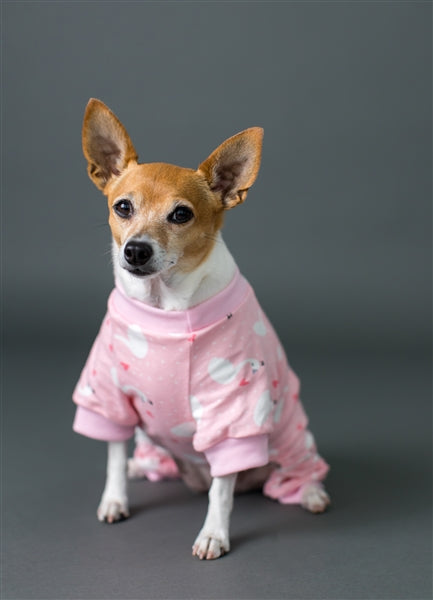 Parisian Pet Pink Swan Pajama for Dogs & Cats, Luxury Pet Sleepwear, Cozy Dog Pajama Set-Valentines Day