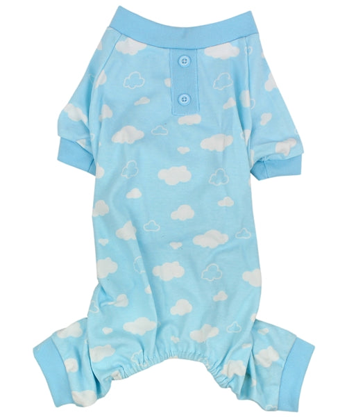 Parisian Pet Blue Cloud Pajama for Dogs & Cats, Comfortable Pet Pajama Set, Cozy Dog Pajamas, Blue
