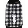 Parisian Pet Buffalo Checkered Sweater - Deer for Dogs and Cats - Cozy, Stylish Winter Apparel in Classic White and Black