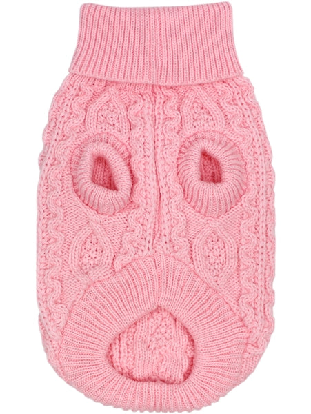 Parisian Pet Cable Knit Sweater - Warm & Stylish Pet Sweater in Blush Pink for Dogs & Cats-Valentines Day-Valentines Day