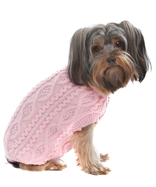 Parisian Pet Cable Knit Sweater - Warm & Stylish Pet Sweater in Blush Pink for Dogs & Cats-Valentines Day-Valentines Day