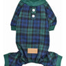 Parisian Pet Scottish Pajama Green & Blue Plaid for Dogs & Cats, Designer Pet Sleepwear, Cozy Dog Pajama Set-Saint Patricks Day