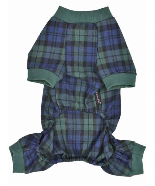 Parisian Pet Scottish Pajama Green & Blue Plaid for Dogs & Cats, Designer Pet Sleepwear, Cozy Dog Pajama Set-Saint Patricks Day