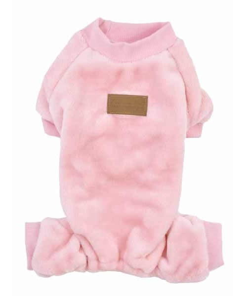 Parisian Pet Velour Pajama Blush for Dogs & Cats, Soft Pet Sleepwear, Luxury Dog Pajamas, Blush Pink-Valentines Day