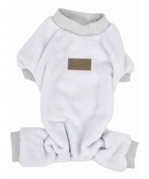 Parisian Pet Velour Pajama Cloud Gray for Dogs & Cats, Comfortable Pet Pajama Set, Cozy Dog Sleepwear, Gray