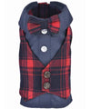 Parisian Pet Scottish Pleated Tuxedo Red/Blue Plaid