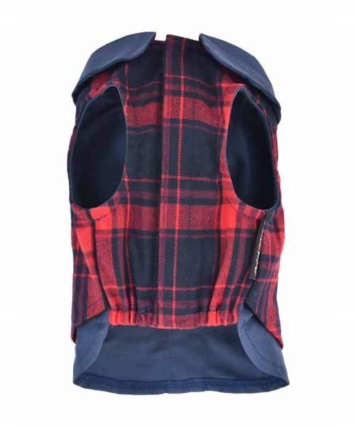 Parisian Pet Scottish Pleated Tuxedo Red/Blue Plaid for Dogs & Cats, Stylish Pet Party Tuxedo, Christmas Pet Tuxedo