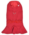 Parisian Pet Satin Embellished Dress-Red