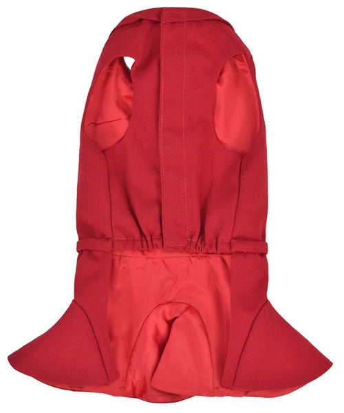 Parisian Pet Satin Embellished Dress-Red