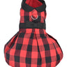 Parisian Pet Buffalo Checkered Taffeta Dress Dog & Cat Shirt – Festive Holiday Pet Apparel – Red
