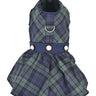 Parisian Pet Scottish Taffeta Dress Dog & Cat Shirt – Festive Holiday Plaid Dog Dress, Comfortable & Stylish – Green, Blue
