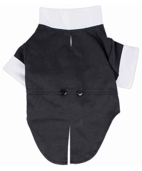 Parisian Pet Satin Party Tux-Black & White