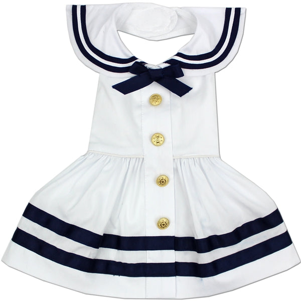 Parisian Pet Sailor Dress Dog T-Shirt-White & Blue