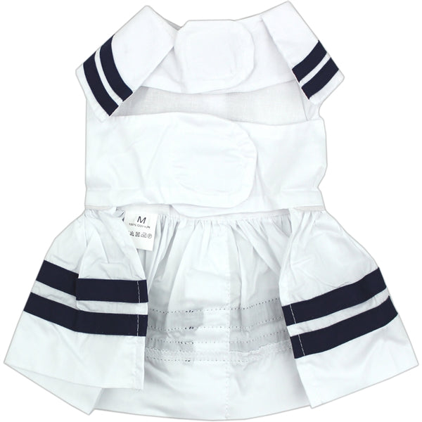 Parisian Pet Sailor Dress Dog T-Shirt-White & Blue