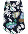 Parisian Pet Palm Leaves Dog T-Shirt-Blue & White