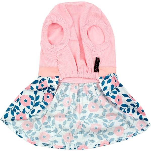 Parisian Pet Cherry Blossoms Dress Dog & Cat Shirt  Designer Pink Floral Dress, Perfect for Summer  Pink-Valentines Day