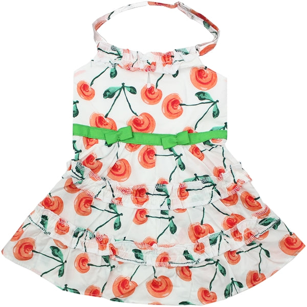 Parisian Pet Red Poppies Boho Dress Dog T-Shirt-Red, White, Green