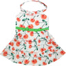 Parisian Pet Red Poppies Boho Dress Dog & Cat T-shirt – Adjustable Floral Pet Dress, Perfect for Summer - Red, White, Green-Valentines Day
