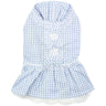 Parisian Pet Gingham Countryside Lace Dress Dog & Cat Shirt – Stylish Blue Plaid Dress – Blue