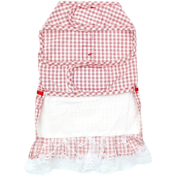 Parisian Pet Gingham Countryside Dress Dog & Cat Shirt  Elegant Country Style Dog Dress Red- Valentines Day