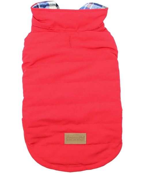 Parisian Pet Plaid Reversible Jacket for Dogs & Cats, Stylish Pet Outerwear, Warm Winter Dog Jacket,-Valentines Day