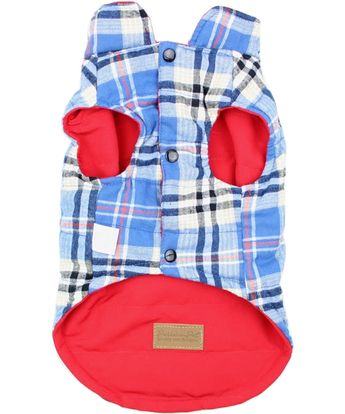 Parisian Pet Plaid Reversible Jacket for Dogs & Cats, Stylish Pet Outerwear, Warm Winter Dog Jacket,-Valentines Day