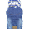 Parisian Pet Denim Striped Hoodie, Blue for Dogs & Cats – Soft, Stylish Pet Apparel