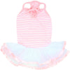 Parisian Pet Ballerina Dress Dog T-Shirt-Pink & White Stripes