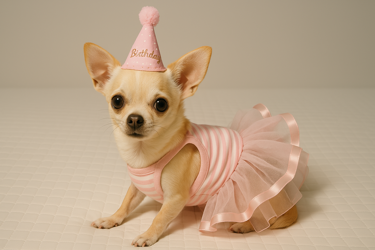 Parisian Pet Ballerina Dress Dog T-Shirt-Pink & White Stripes