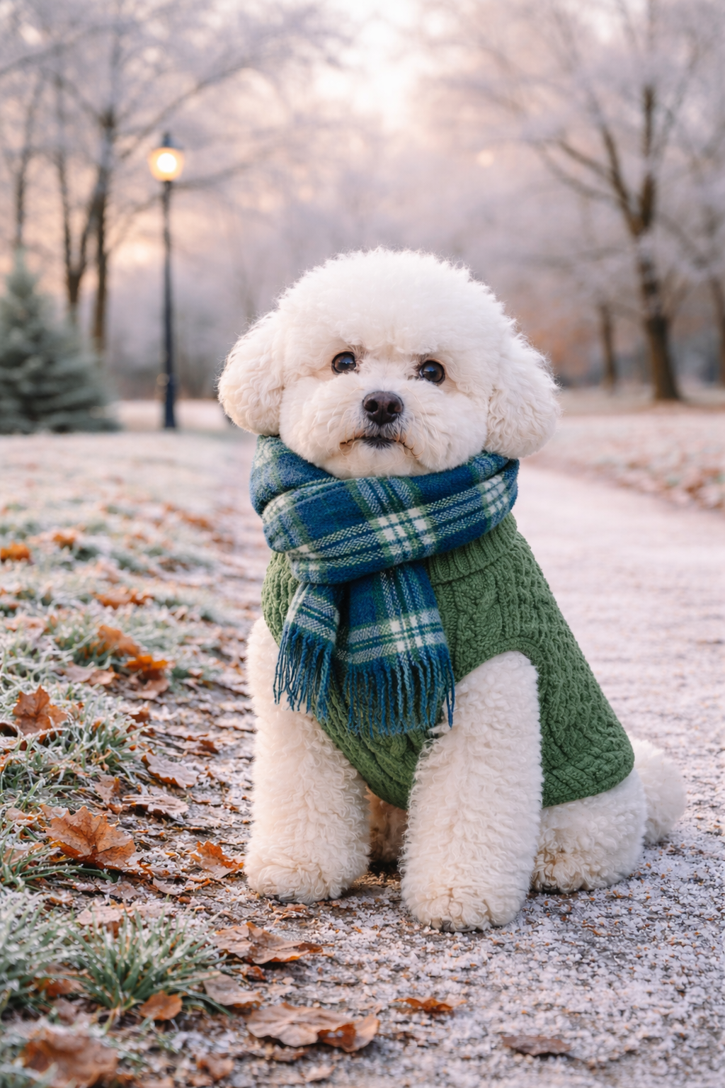 Parisian Pet Cable Knit Sweater-Green