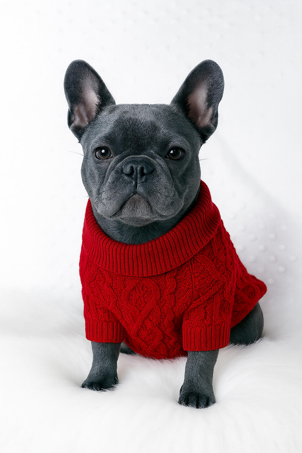 Parisian Pet Cable Knit Sweater-Red