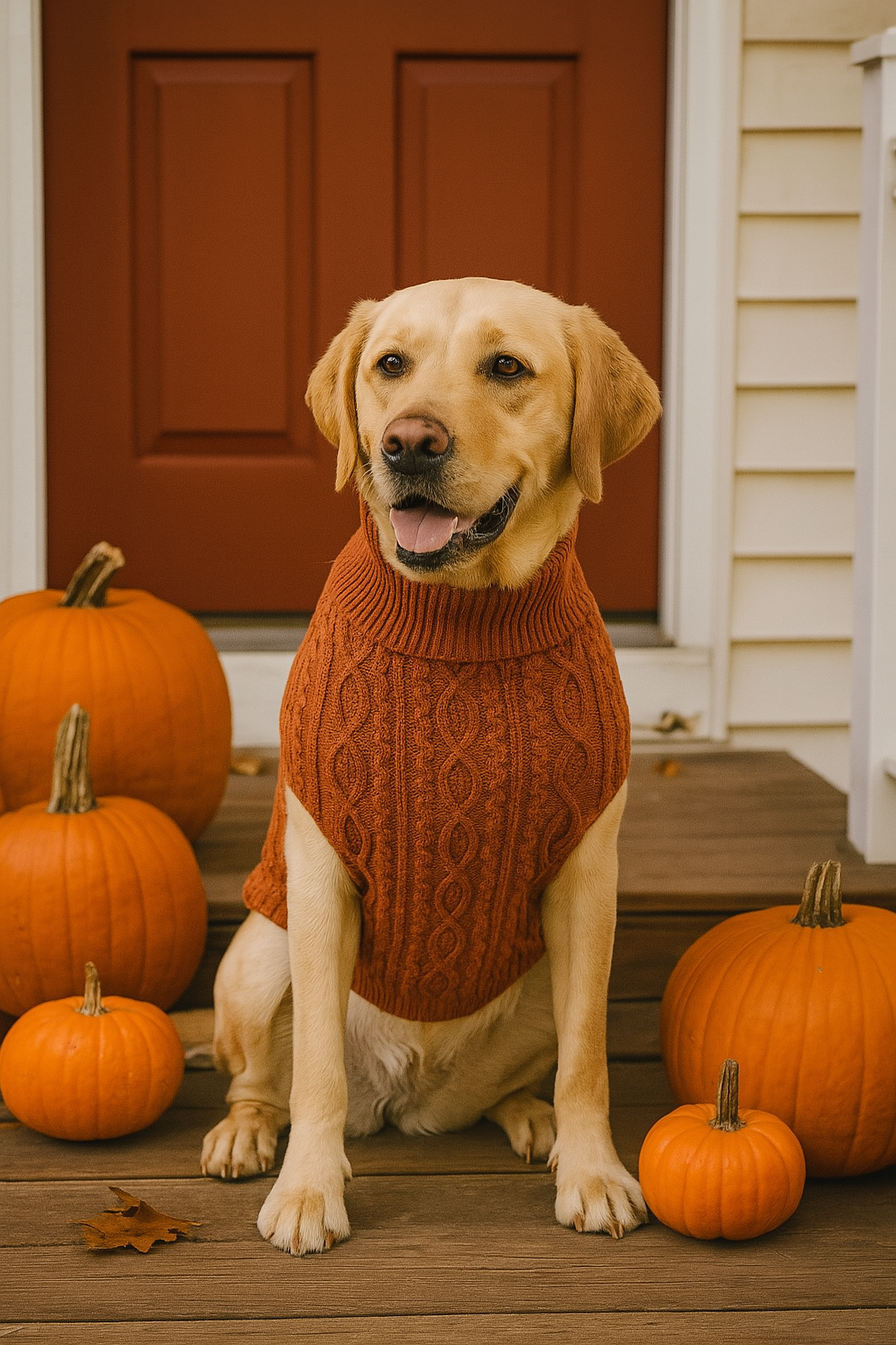 Parisian Pet Cable Knit Sweater - Warm & Stylish Pet Sweater in Terracotta for Dogs & Cats