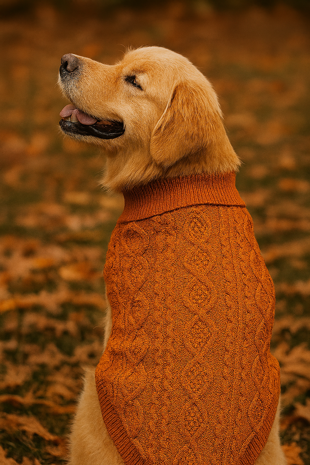 Parisian Pet Cable Knit Sweater - Warm & Stylish Pet Sweater in Terracotta for Dogs & Cats