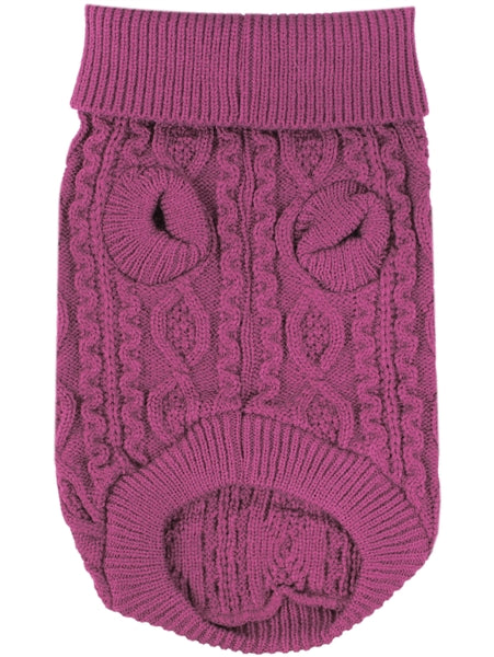 Parisian Pet Cable Knit Sweater - Warm & Stylish Pet Sweater in Raspberry for Dogs & Cats-Valentines Day