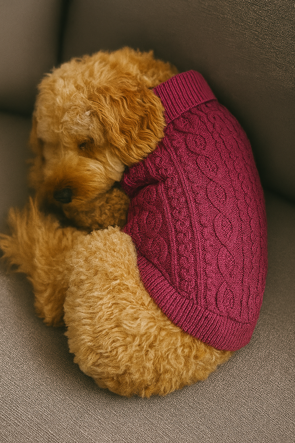 Parisian Pet Cable Knit Sweater - Warm & Stylish Pet Sweater in Raspberry for Dogs & Cats-Valentines Day