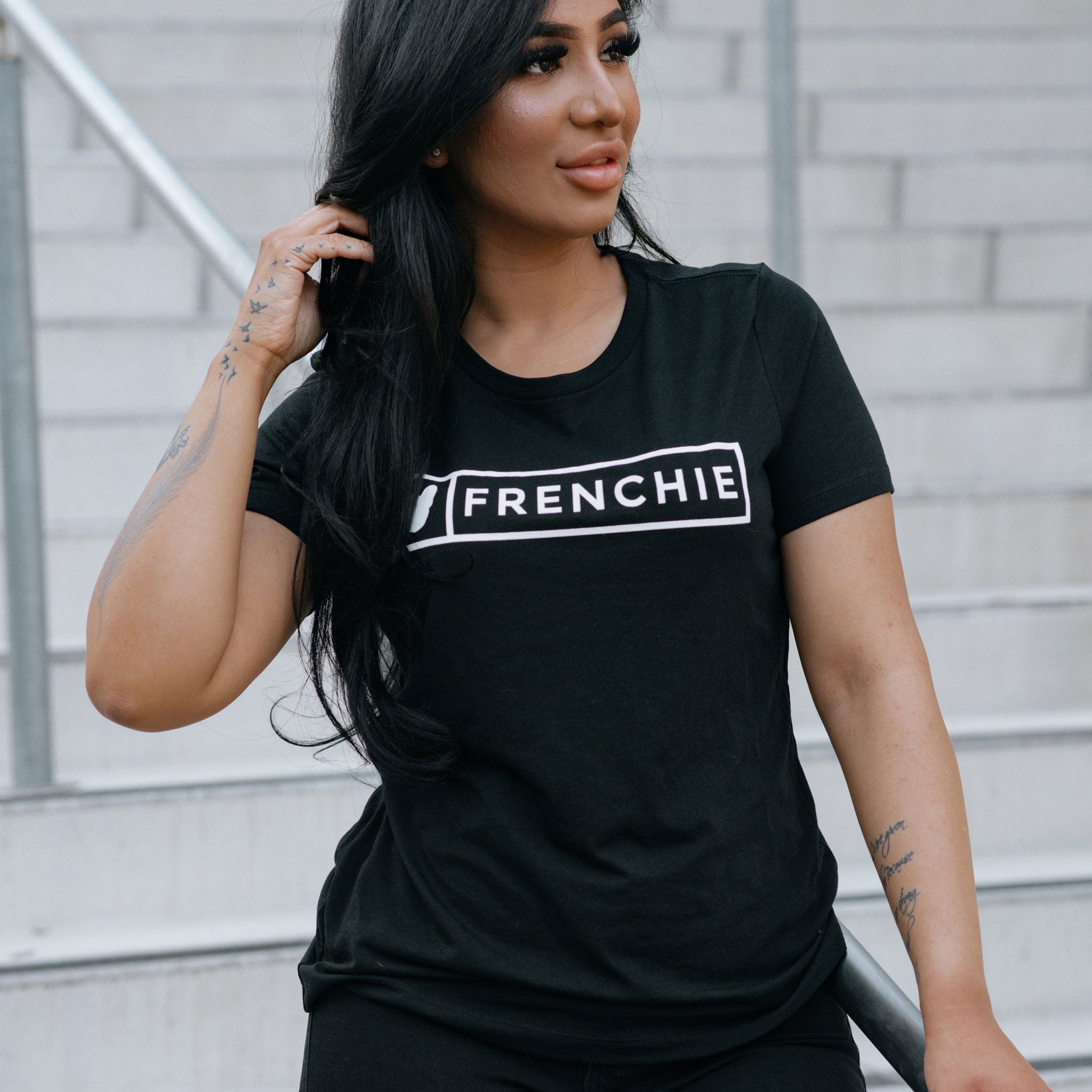 Frenchie Womens Tee - Black