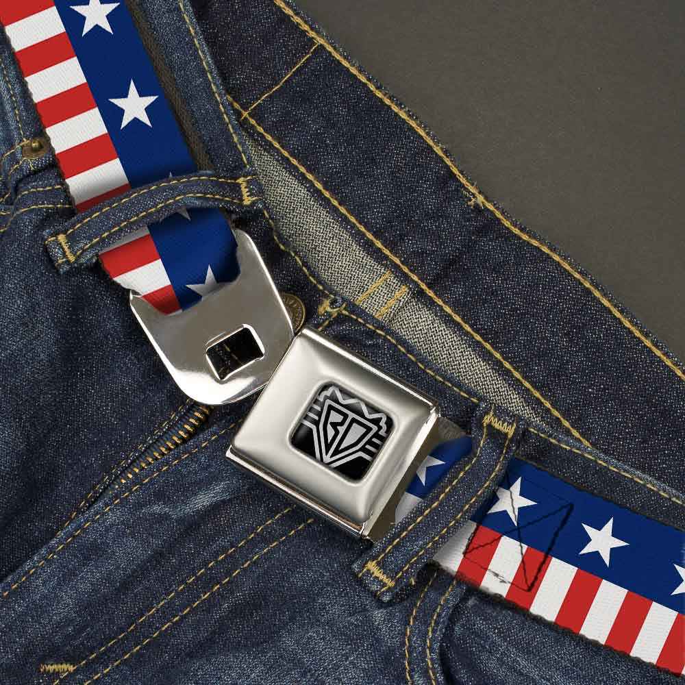 USA Stars & Stripes 2 Seatbelt Belt – World Cup 2026 Edition (Blue/White/Red/White)