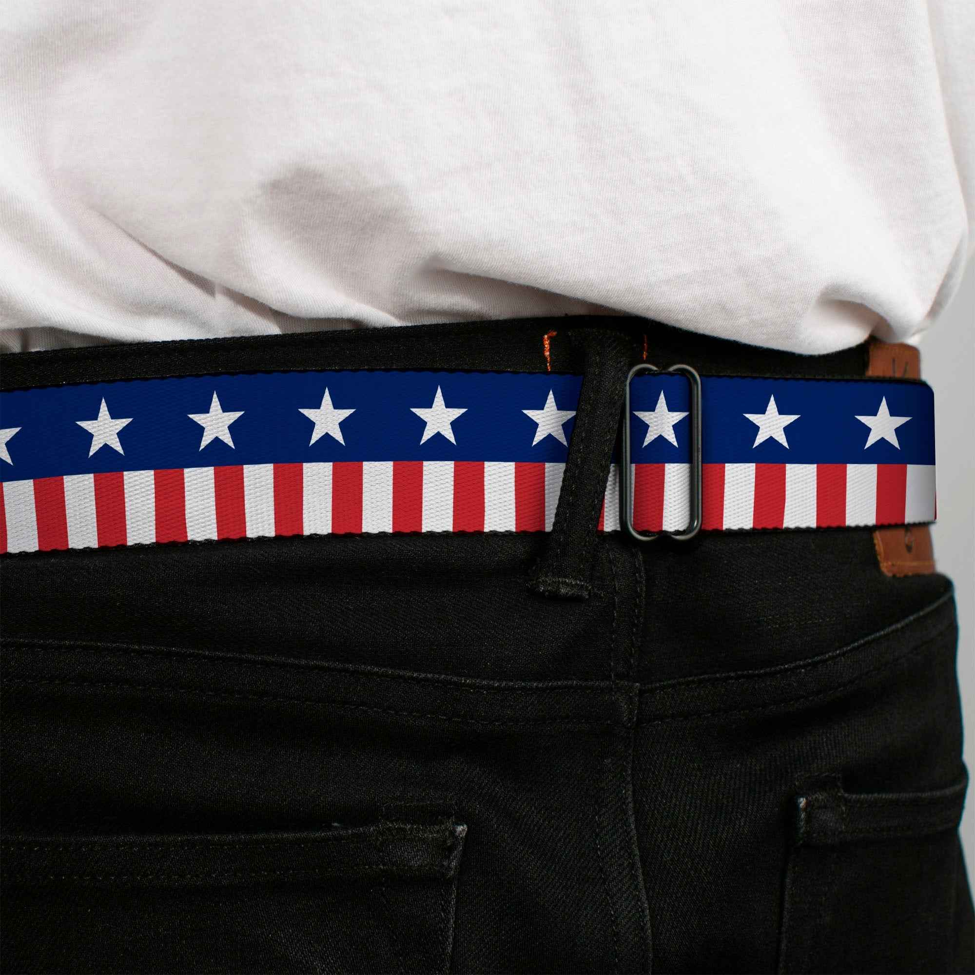 USA Stars & Stripes 2 Seatbelt Belt – World Cup 2026 Edition (Blue/White/Red/White)