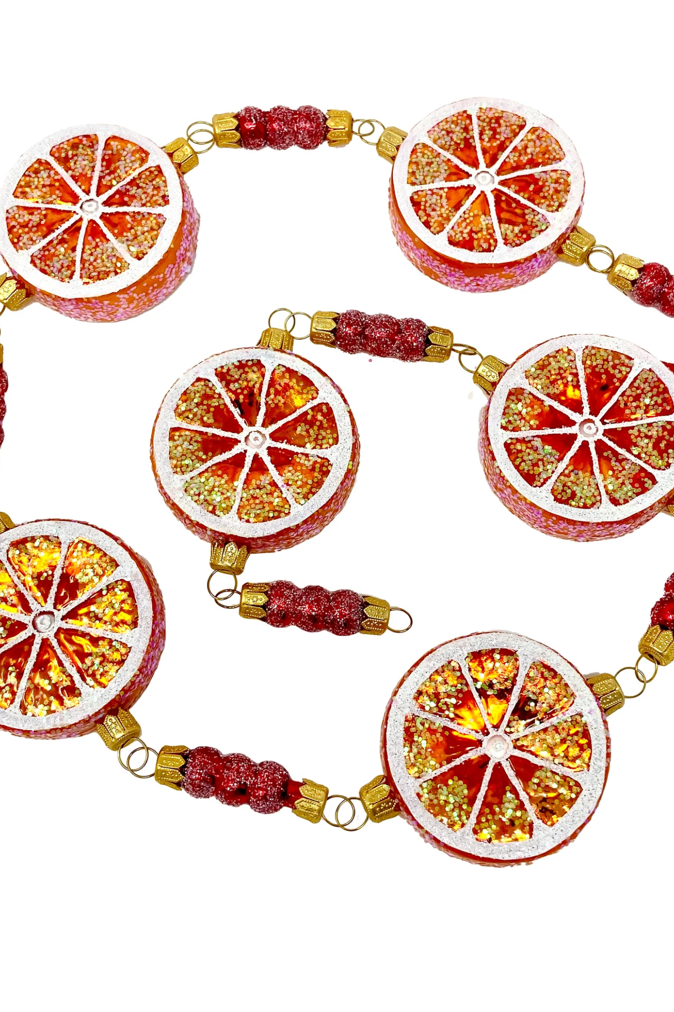 Sicilian Orange Slices Glass Tree Garland